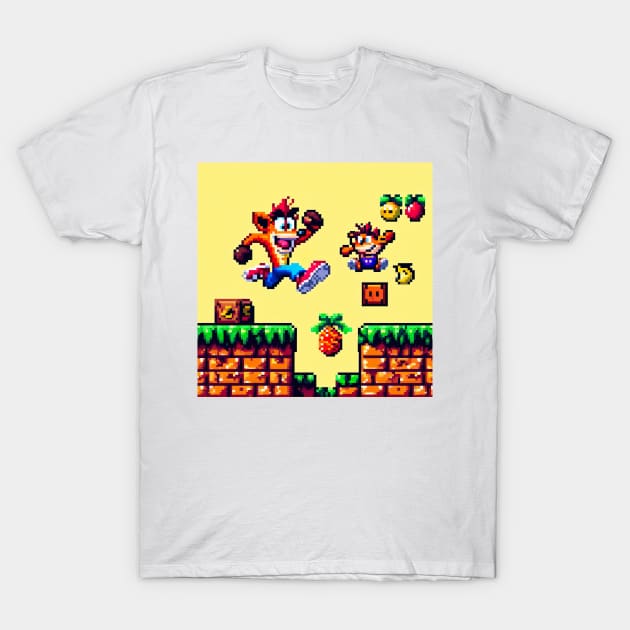 8Bit Crash Bandicoot Platform T-Shirt by SNAustralia